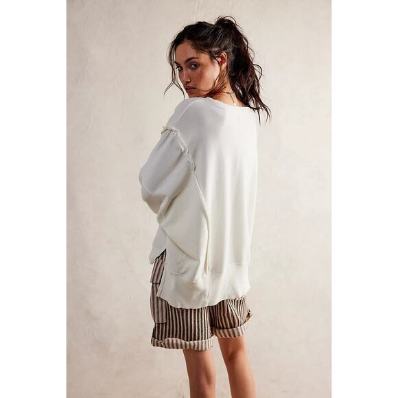 Free People We The Free Graphic Camden Pullover Sweatshirt Coconut Combo Montana - Picture 3 of 7